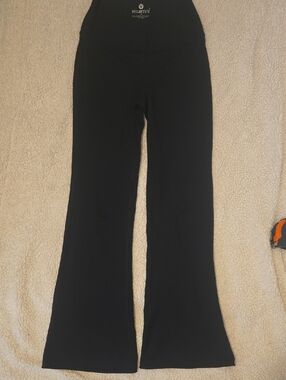 Velocity Black Flared Yoga Pants with High Waist